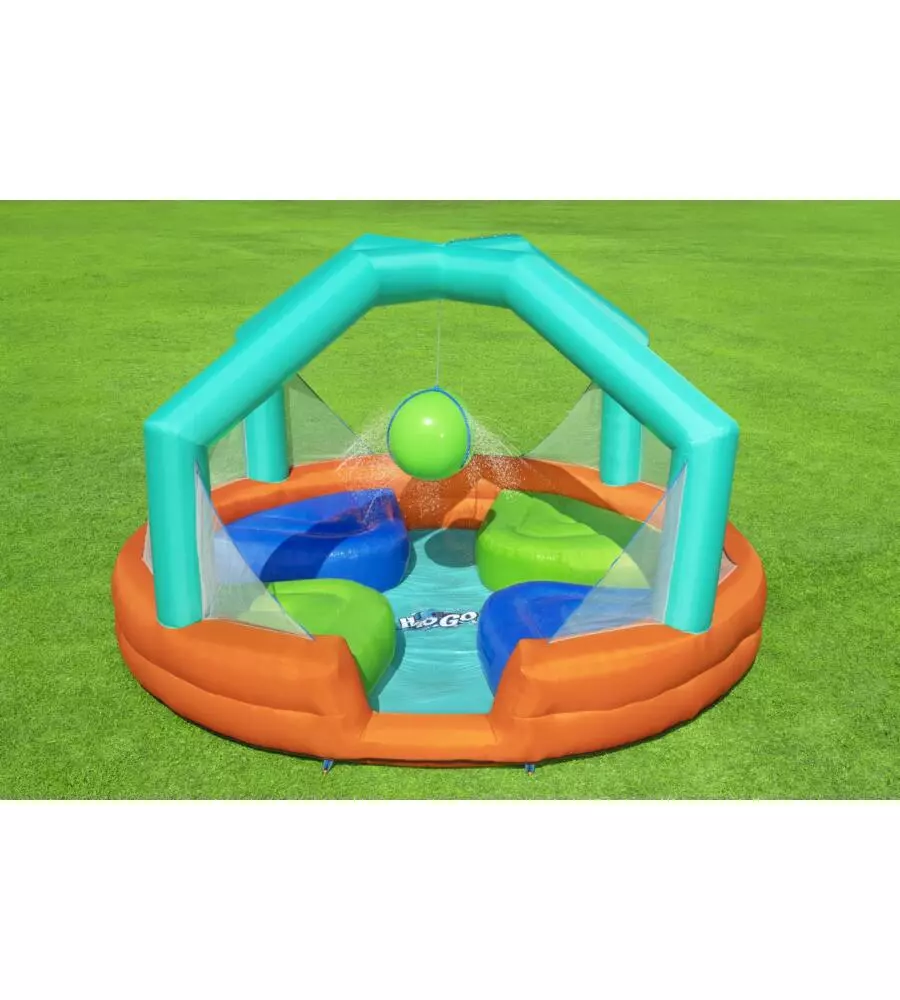 PARCO ACQUATICO GONFIABILE CON KIT COMPLETO BESTWAY "H2OGO DODGE & DRENCH" 450X450X268 CM - COD. 53383